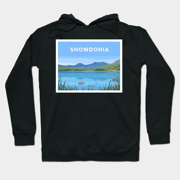 Snowdonia, Capel Curig and Llynau Mymbyr North Wales Hoodie by typelab